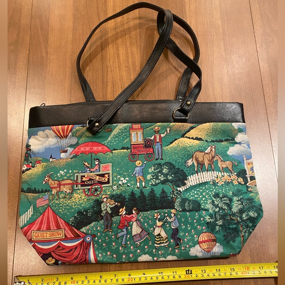 Vintage 1993 Joan Kessler for Concord Fabrics "County Fair" Tote Bag
